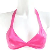 Bubblegum Pink Latex Bralette Soft Bra Top Rubber Bra
