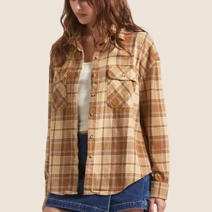 Brixton Bowery Vintage Long Sleeve Plaid Overshirt