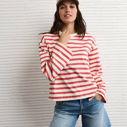 American Eagle Women’s Striped Long Sleeve T-Shirt Women's