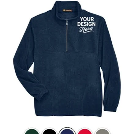 Harriton M980 Adult Quarter-Zip Fleece Pullover