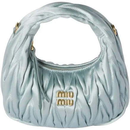 Miu Miu Wander Matelassé Satin Hobo Bag