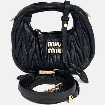 Miu Miu Micro Leather Wander Hobo Bag Woman