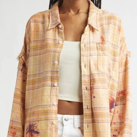 R13 Women's Shredded Seam Drop Neck Shirt