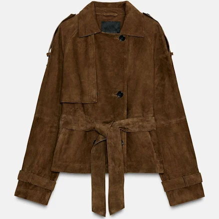 Zara Women's Suede Trench Coat