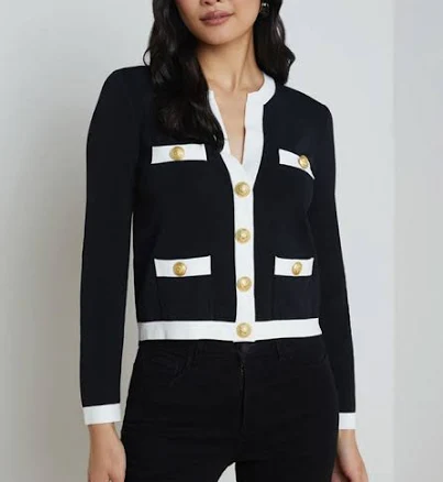 Estefania with Contrast Trim Cardigan