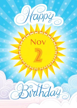 Sunshine Clouds And Stars Happy Birthday Card