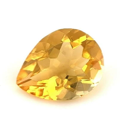 2 Carat Yellow Citrine Pear Shape Brilliant Cut Loose Gemstone