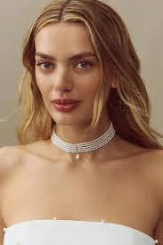 Anthropologie Women's Micropearl Layered Choker Necklace