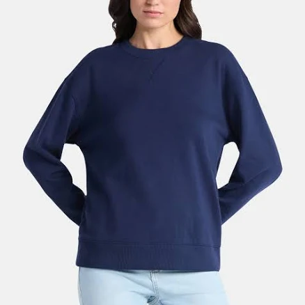 Time and Tru Women's Crewneck Sweatshirt with Long Sleeves