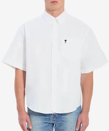 Men Ami Paris White Ami de Coeur Boxy Shirt