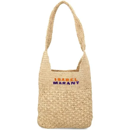 Isabel Marant Étoile Praia Logo-embroidered Raffia Tote Bag