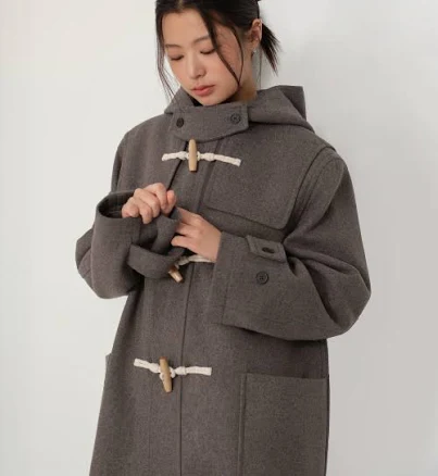MUSINSA Women's Oversized Wool Blend Duffle Coat