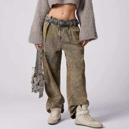 Desigual Women's Lettering Denim Pants