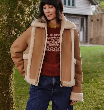 Celtic & Co. Ladies Reversible Shearling Biker Jacket