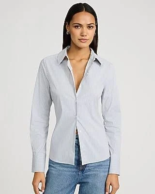 Express Women's Stretch Cotton Striped Shirt