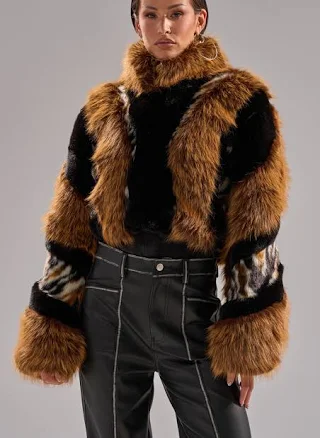 AKIRA Twister Patchwork Faux Fur
