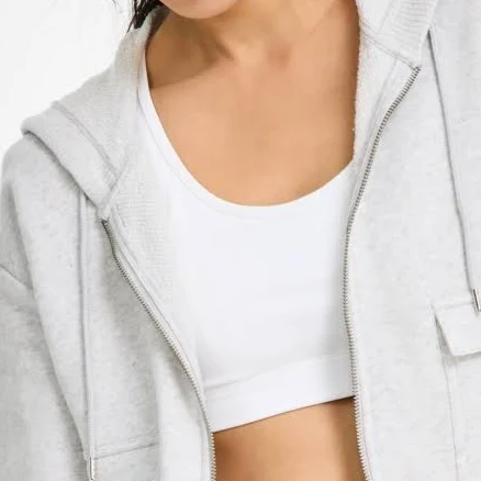 Women's Cropped Zippered Hoodie