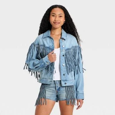 Universal Thread Women's Fringe Denim Jacket