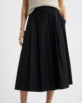 Nordstrom Pleated Cotton Poplin Skirt