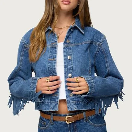 maurices Women's Fringed Denim Jacket