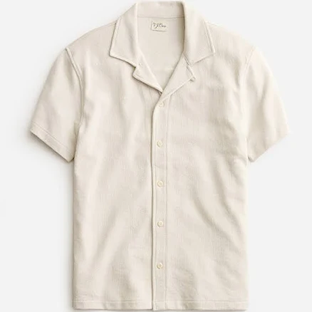 J.Crew Men's Textured Camp-Collar Sweater-tee