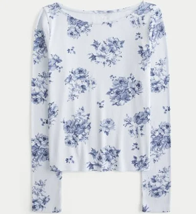 Hollister Women's Long-Sleeve Slash-Neck Top