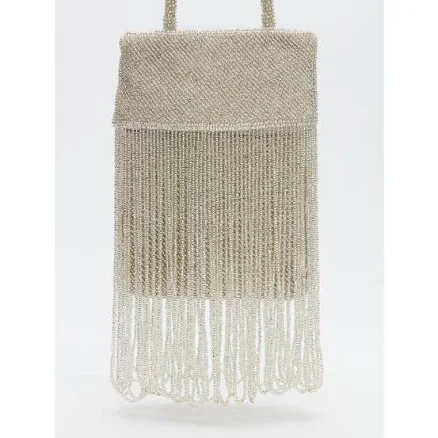 Reformation Valentina Mini Beaded Satin Shoulder Bag