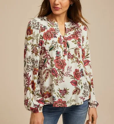 maurices Women's Floral Peasant Blouse