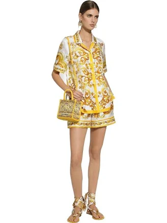 Dolce & Gabbana Silk Twill Majolica Print Shirt