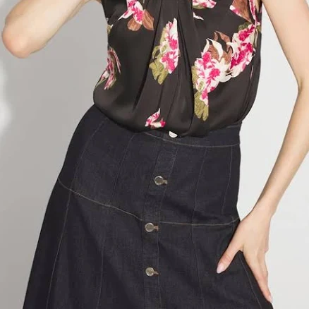 White House Black Market Women's Satin Twist-Neck Shell