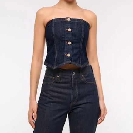 Abercrombie & Fitch Women's Strapless Denim Tube Top