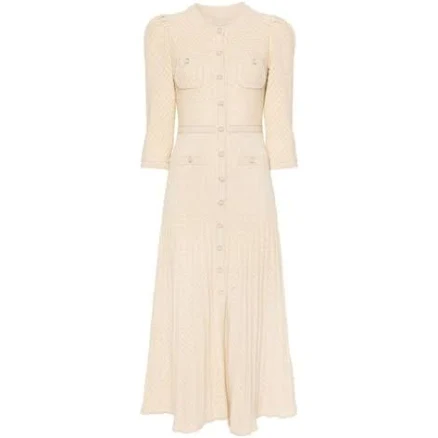 Sandro Pointelle Knit Midi Dress