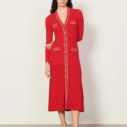 Sandro Women's Pointelle Sweaterdress