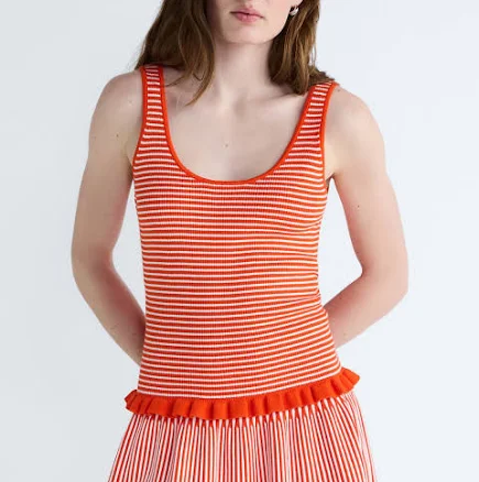 Free Assembly Women's Ruffle Hem Knit Tank Top