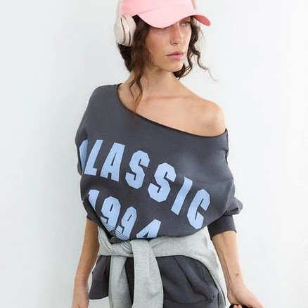 Stradivarius Boat Neck Sweatshirt