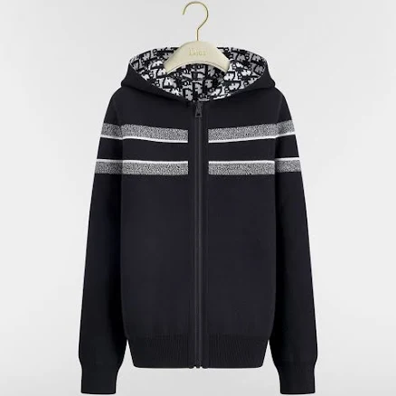 DIOR Women's Reversible Zipped Cashmere-Blend Cardigan with Hood