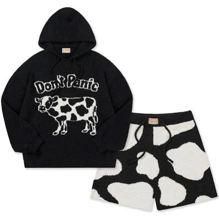 Wiggle Wiggle Don't Panic Hooded Pajama Set Night Fluffy Soft Women