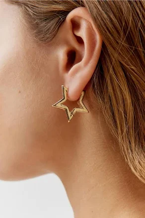 Urban Outfitters Gold Star Hoop Earrings