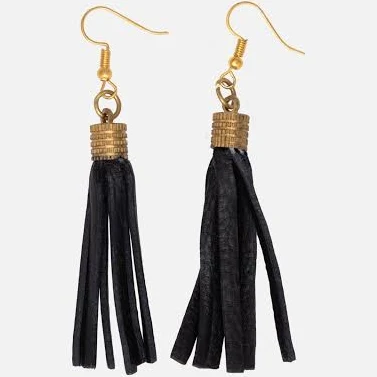 Ellie Leather Tassel Earrings