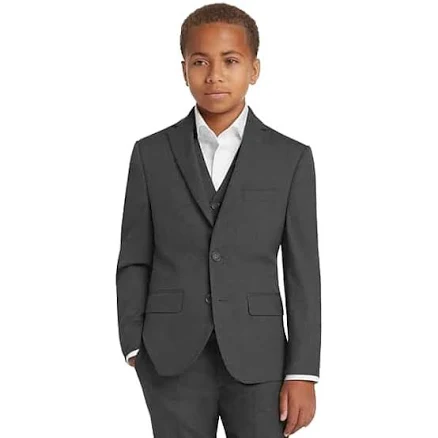 Joseph Abboud Boys Slim Fit Suit Jacket in Charcoal Gray – Size 14 Youth Dress Blazer for Weddings, School Events and Family Photos