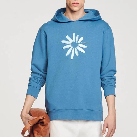 Sandro Men's Cotton Flower Hoodie