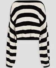 Striped ribbed wool sweater - off-white - M