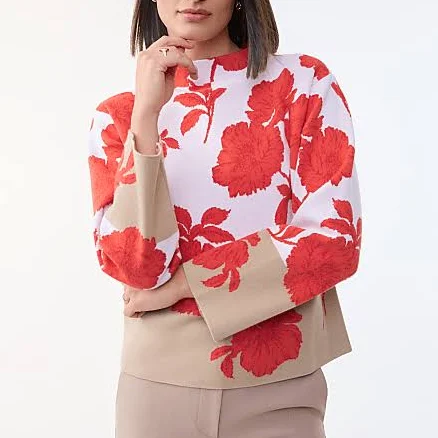 Ann Taylor Women's Floral Jacquard Sweater