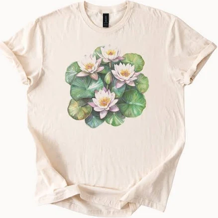 Water Lily Flower Graphic T-Shirt