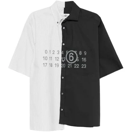 Mm6 Maison Margiela Striped Panelled Shirt | Men | 46 IT