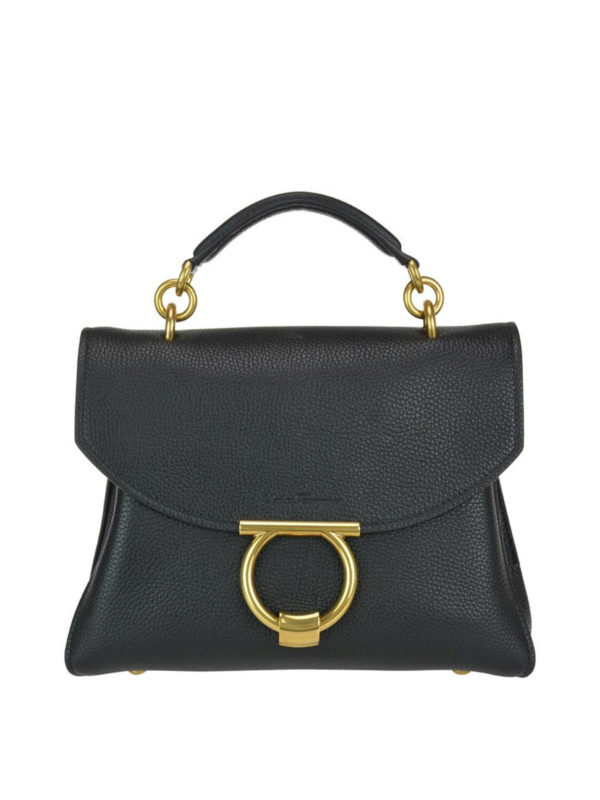 Black Margot top handle leather bag