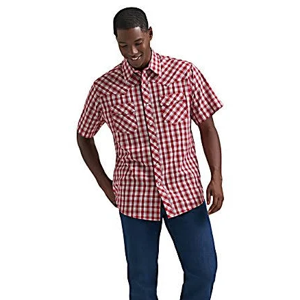 Wrangler Men's Wrancher Plaid Short-Sleeve Shirt