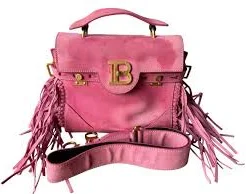 Balmain Women's B-Buzz 23 Fringed Suede Bag
