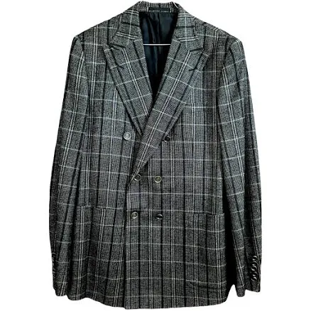 Checked Double-Breasted Jacket