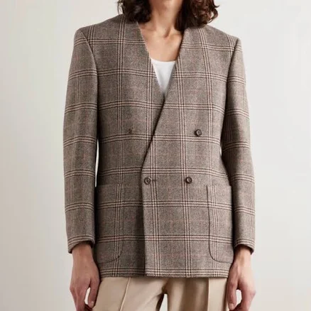 Gucci Men's Prince of Wales Double-Breasted Wool Blazer